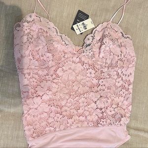 NWT Baby Pink Lace Bodysuit